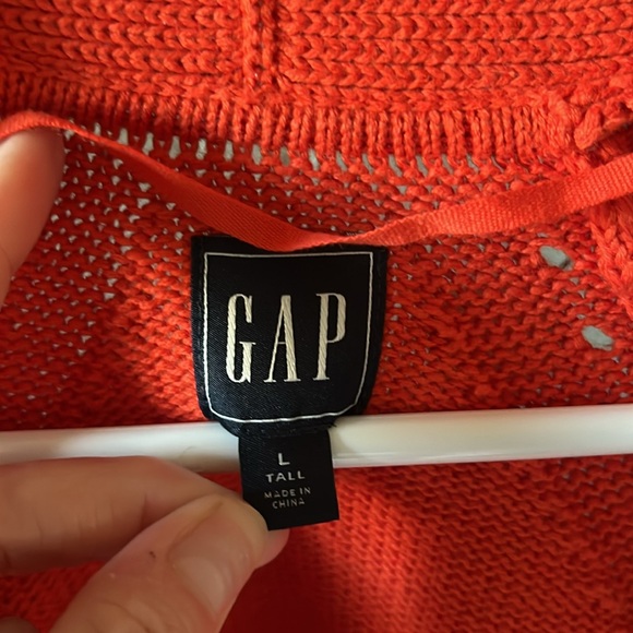 Gap orange sweater cardigan size large Tall - Picture 2 of 6